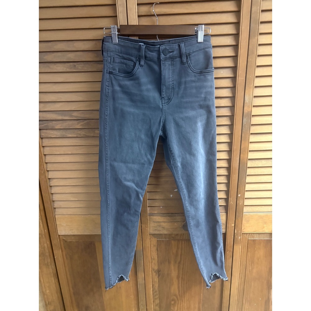 KUT from the Kloth Donna Fab Ab Ankle Skinny Jeans FadedHigh Rise Raw Hem Size 2